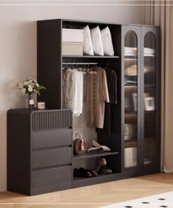 Tủ quần áo hiện đại bo cạnh thiết kế sang trọng GHS-52609