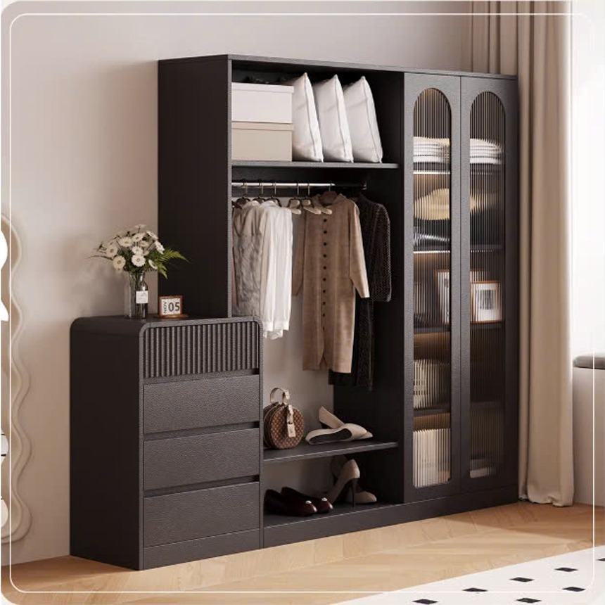 Tủ quần áo hiện đại bo cạnh thiết kế sang trọng GHS-52609