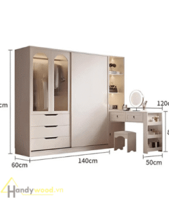 Alternative view of Tủ áo cánh lùa đa năng TA108